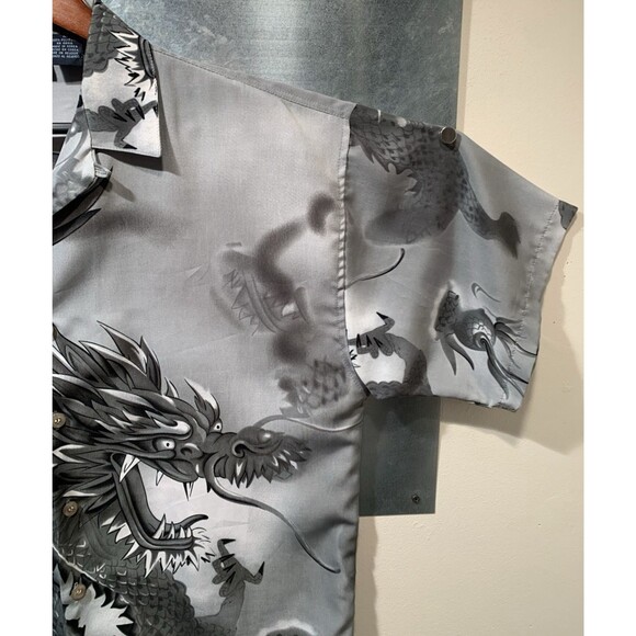 Ringo Sport No Contest Microfiber M Gray Graphic Asian Dragon Camp Y2K Retro - Picture 11 of 16